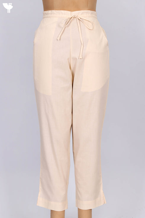 Cambric Cotton Pants in Beige